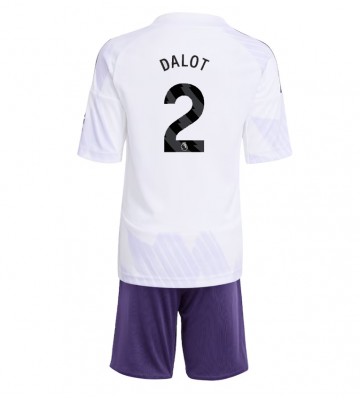 Manchester United Diogo Dalot #2 Udebanetrøje Børn 2025-26 Kortærmet (+ Korte bukser)